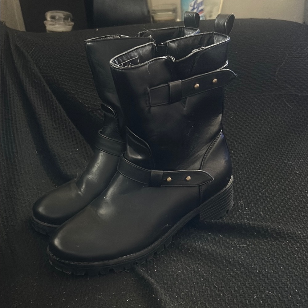 Sleek Black Moto Boots for Women